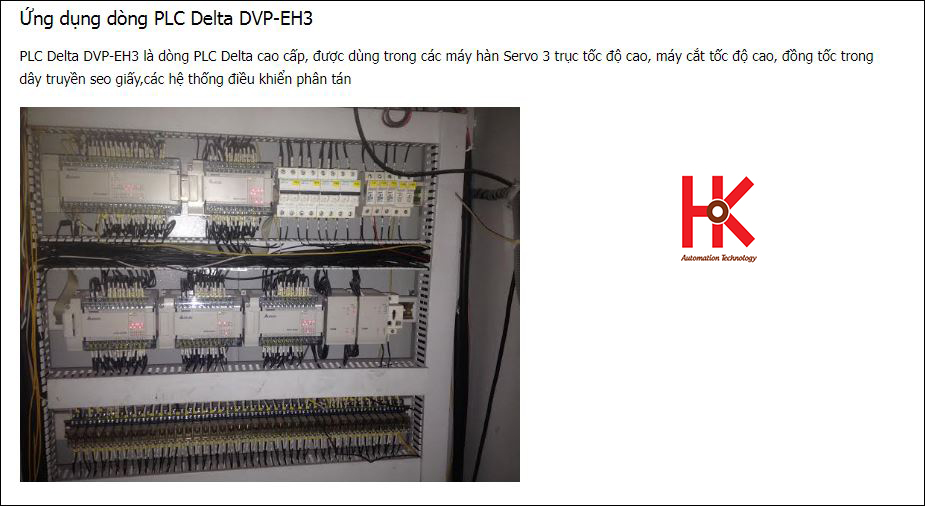ứng dụng plc delta dòng DVP-EH3
